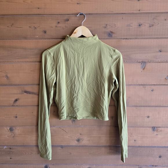 Lululemon All Aligned Mock Neck Long Sleeve Shirt Auric Gold 8 W3DVWS Top - Picture 2 of 6